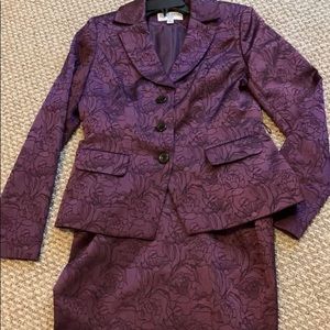 Sharagano purple skirt suit